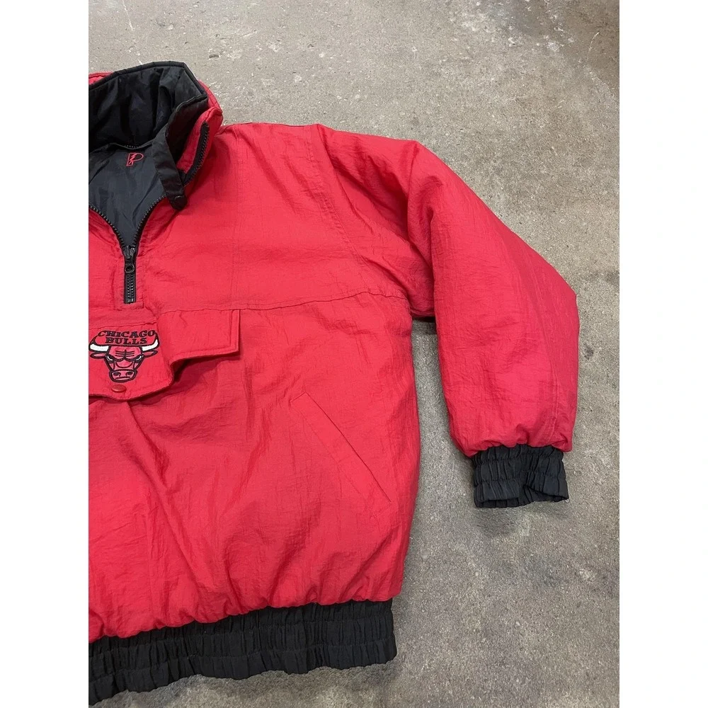 Chicago Bulls Jacket Mens XL Black Red NBA Basketball Reversible‎ PRO LAYER